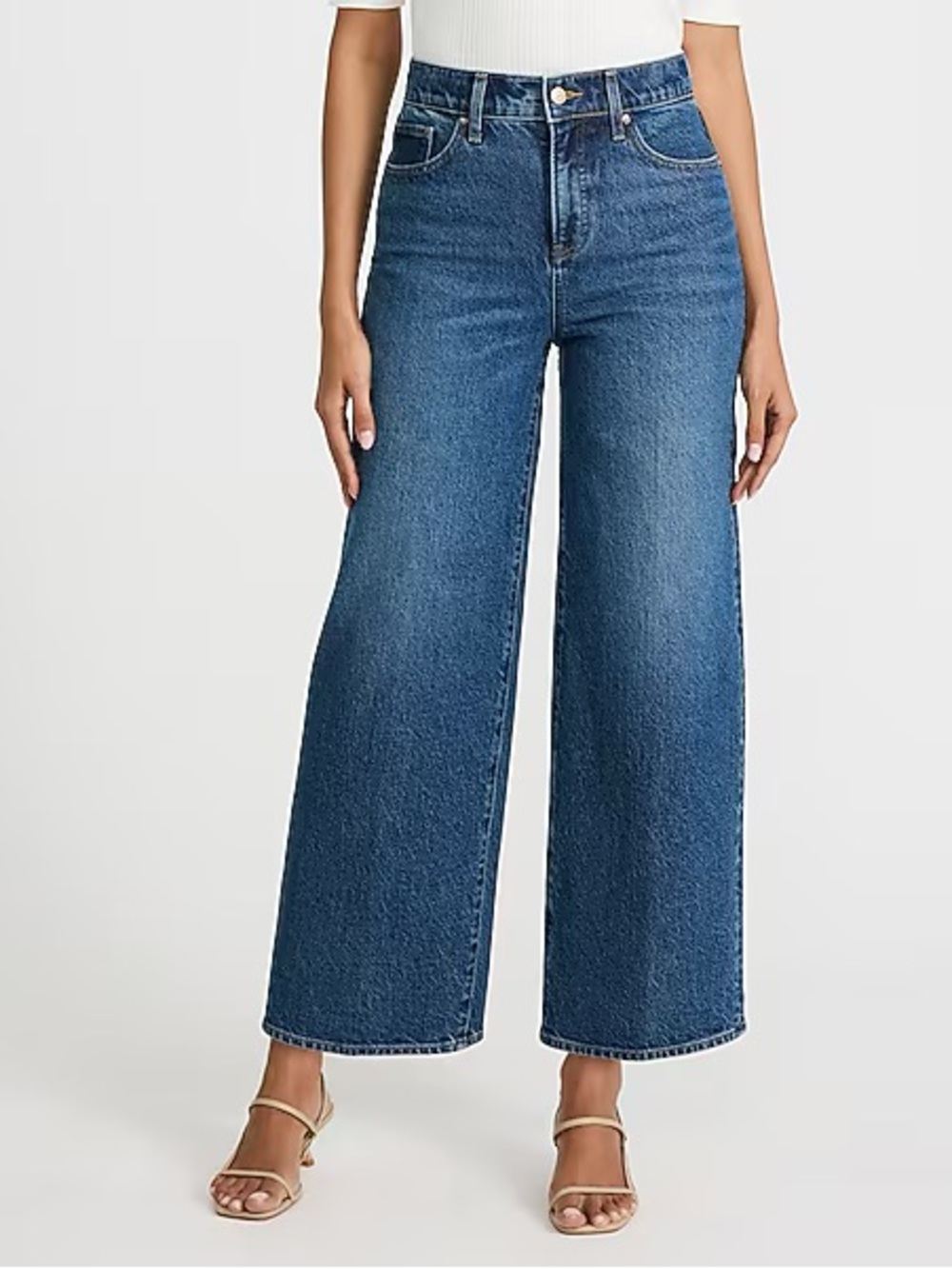 EXPRESS CROPPED WIDE LEG HIGH RISE PALAZZO Jeans ankle flare